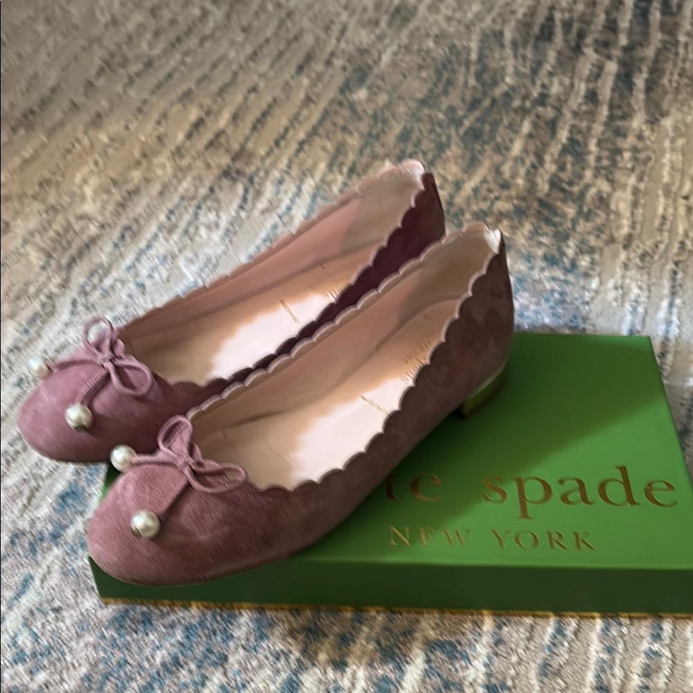 Kate Spade Rose Flats with Pearl Detail